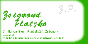 zsigmond platzko business card